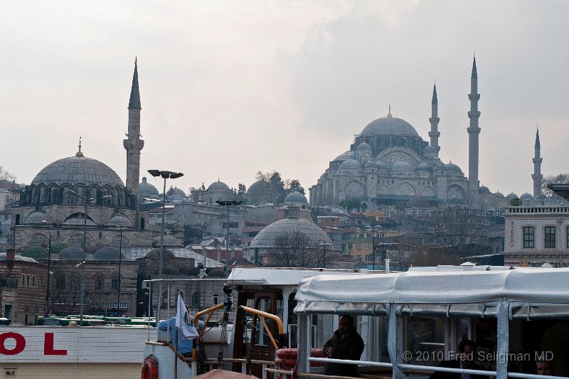 20100403_164349 D300.jpg - Suleymaniye Mosque built by Sinan in the 1550s is on rght; New Mosque on left. View is  from Eminomu Terminal